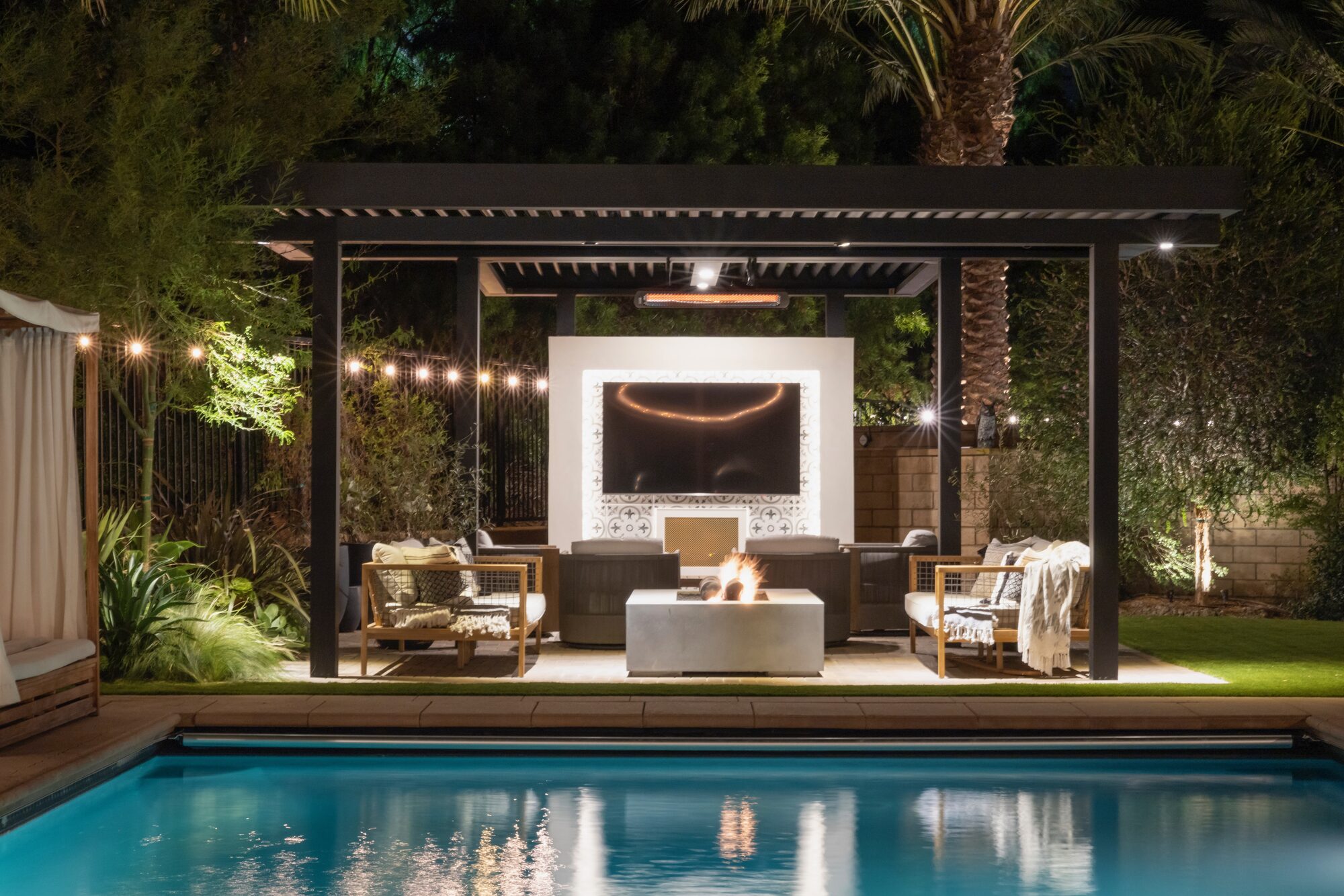 Dana Point — Pergola + Ceiling Fans + Heaters + String Lighting